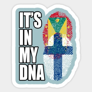 Grenadian And Finland Mix Heritage DNA Flag Sticker